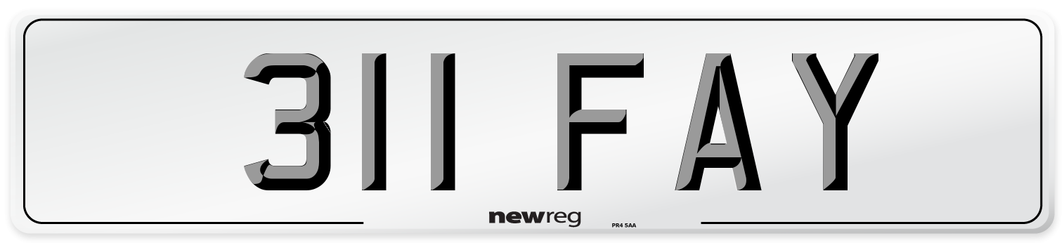 311 FAY Number Plate from New Reg